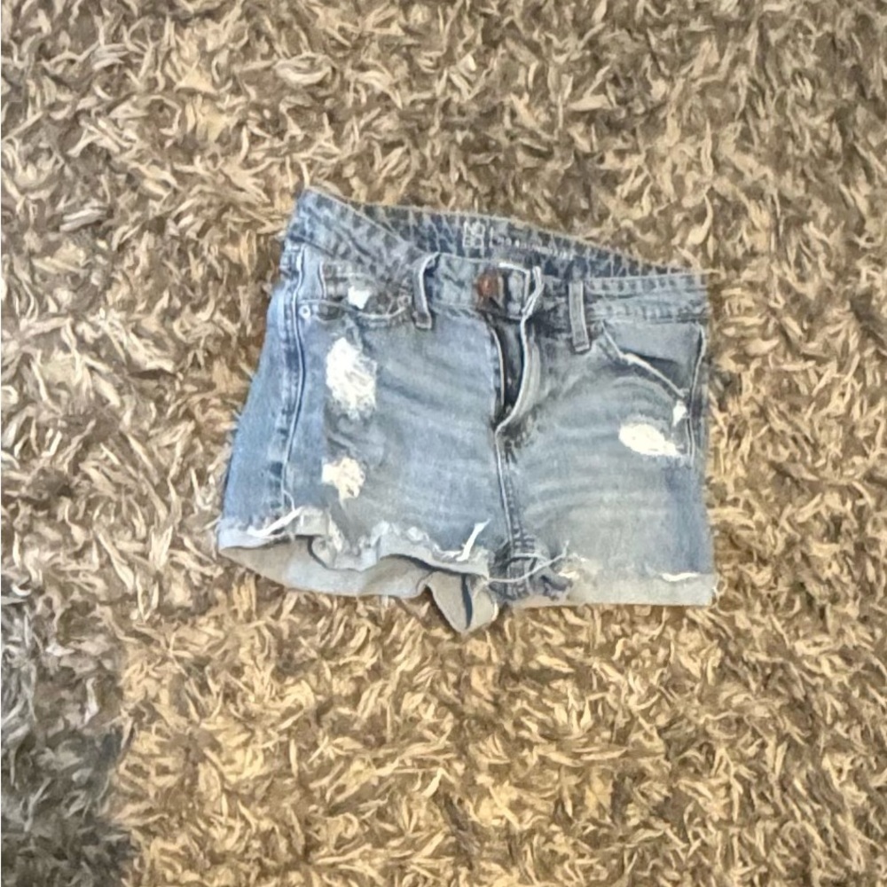 No Boundaries Women's Light Blue Distressed Jean Shorts Size 1
